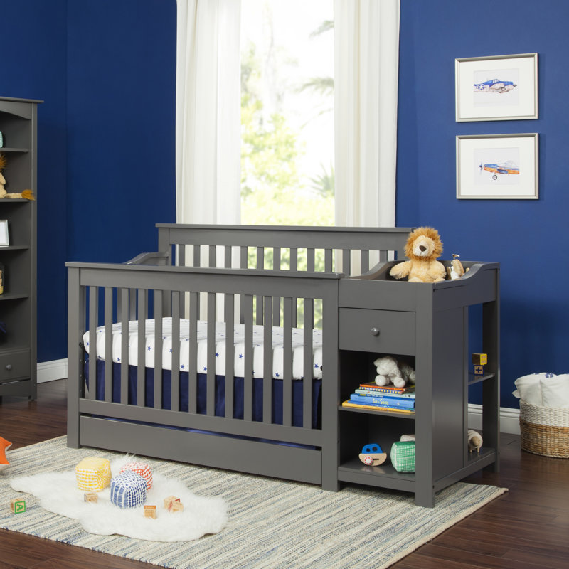 DaVinci Piedmont Slate 4-in-1 Convertible Crib with Changer