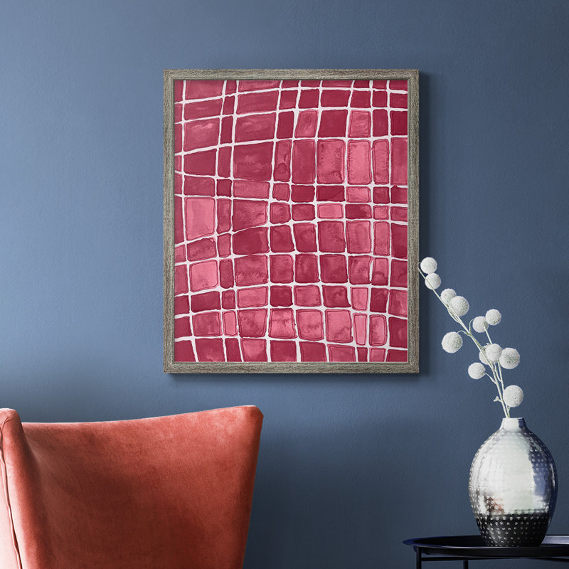 Toile encadrée de qualité supérieure Square Bluff III - prête à être accrochée, Gris, H 24 po x l 20 po