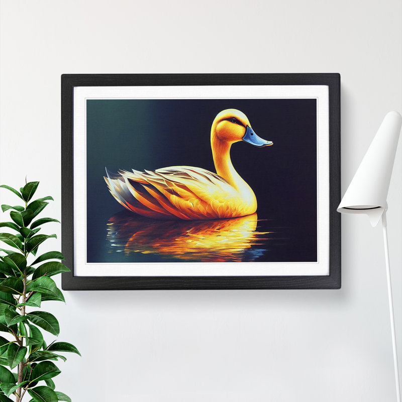 Legendary Duck - Single Picture Frame Print, Black, 25cm H x 34cm W x 2cm D