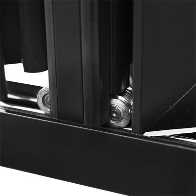 Porte pliante 4 panneaux en aluminium blanc lisse avec charnières et roulettes cachées KaMic Elite-Fold