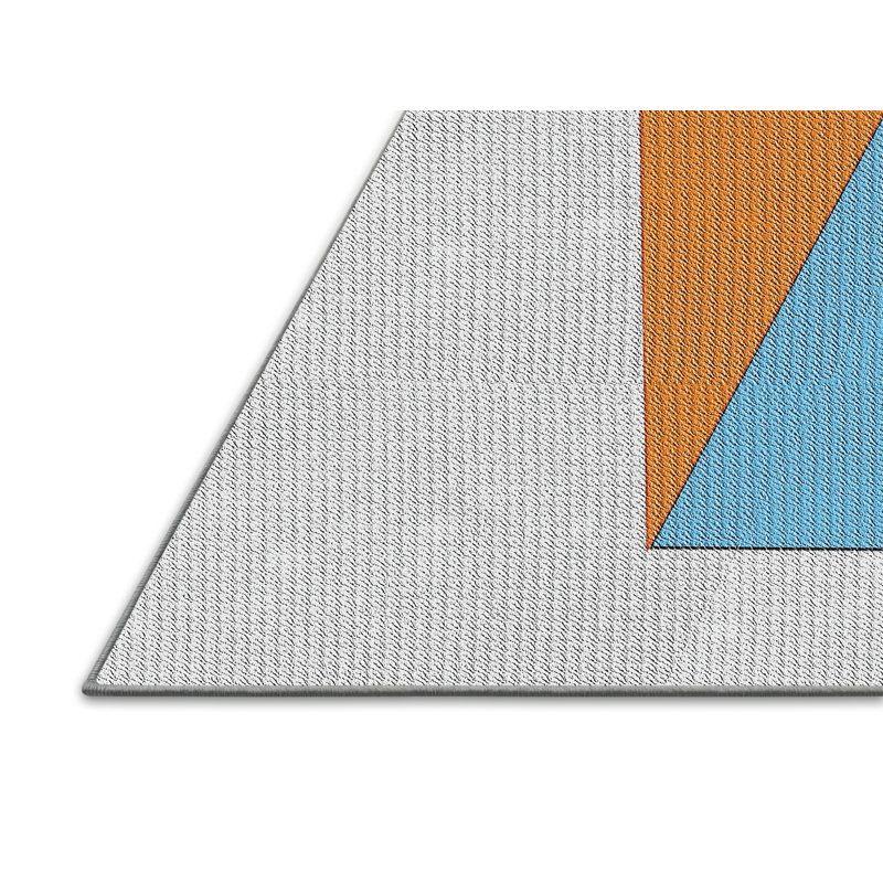 Tapis vert/bleu/gris à motifs, Rectangle 2 pi x 4 pi