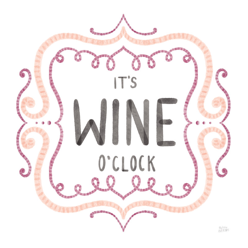 «Wine penséts II» par Melissa Averinos - reproduction d'art textuel sur toile tendue, H 12 po x l 12 po