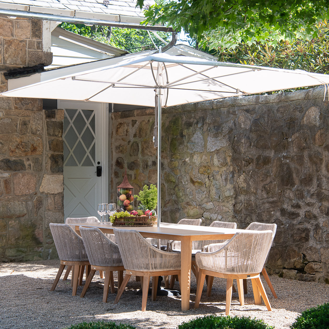 Dalton Wood Premium All-Weather Wicker Outdoor Dining Armchair with Cushion