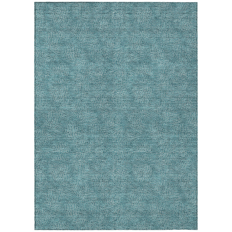Tapis extérieur bleu sarcelle lavable 10 pi x 14 pi bleu sarcelle