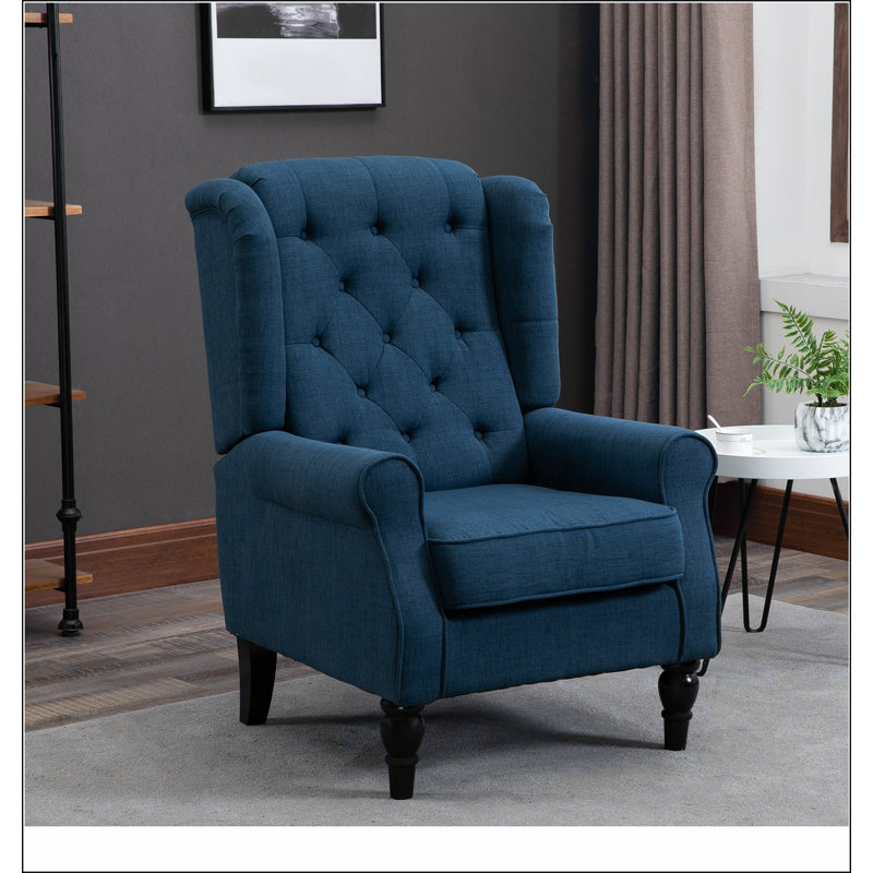 Fauteuil d'appoint capitonné à dossier haut