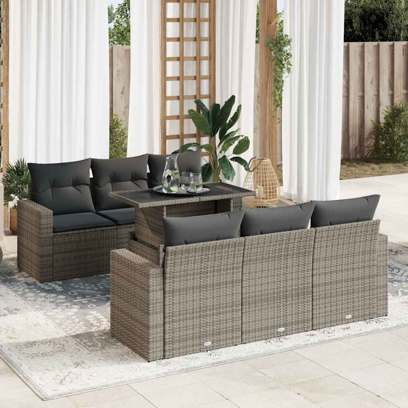 Ensemble de canapé de jardin gris