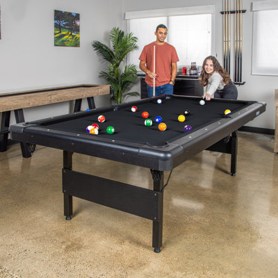 GoSports Full Size 8 ft x 4.2 ft Billiards Game Table - Foldable Design - Black