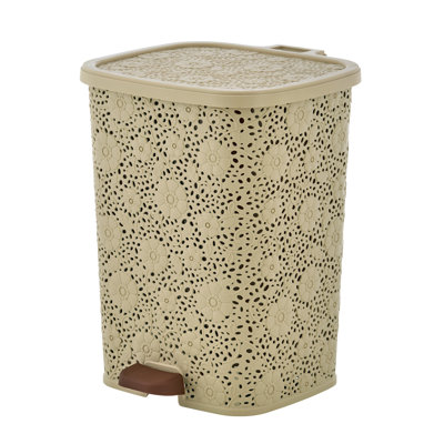 Poubelle à pédale en plastique 1,5 gallons Lace Design