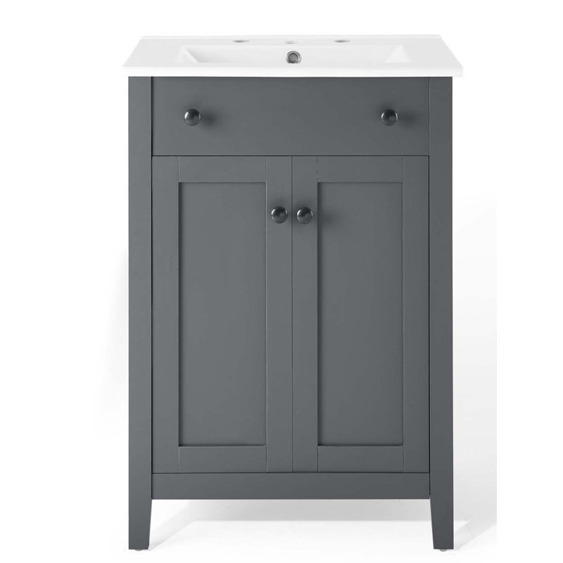 Nantucket 24" Gray and White Wooden Bathroom Vanity