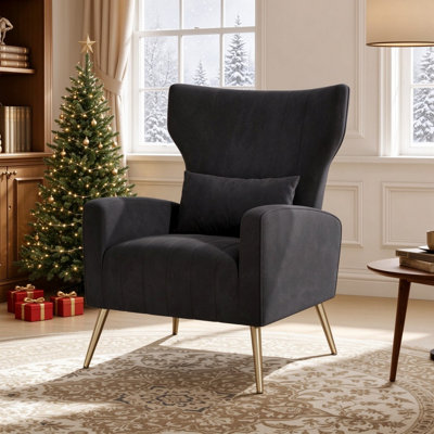 Velvet Wingback Chair