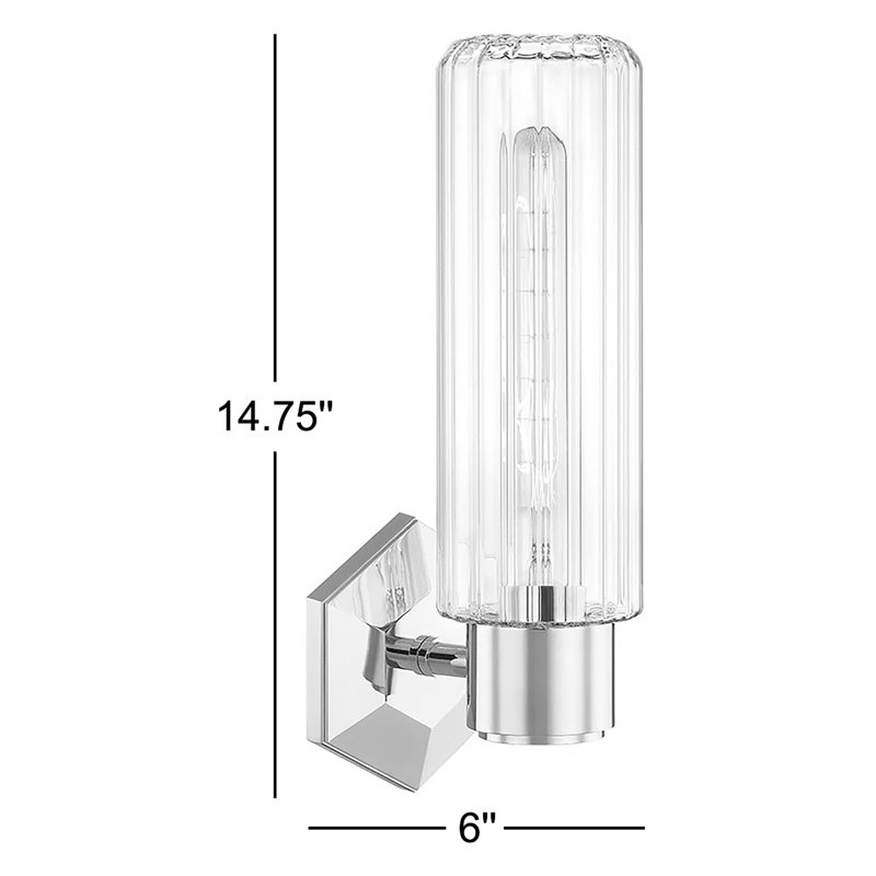 Roebling 1 - Light Armed Sconce, Polished Nickel