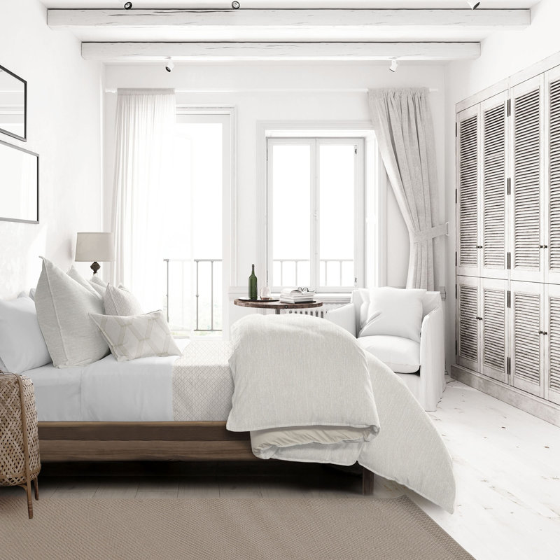 Metallic Thread Zinc, King Bedspread + 2 Standard Shams