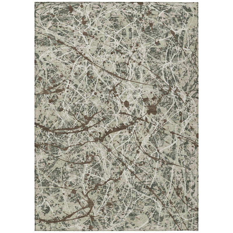 Machine Washable Indoor/Outdoor Jozwiak ACN2389 Abstract Rug, Rectangle 5' x 7'6"