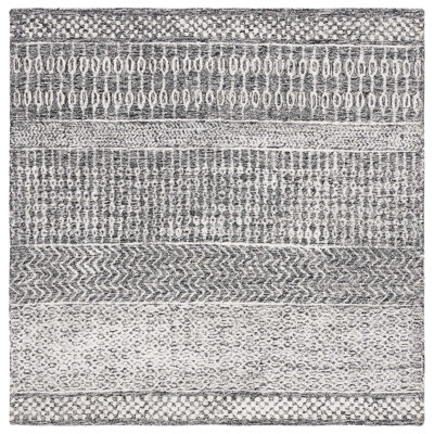 Glamour Hand Tufted Viscose/Wool Southwestern Rug in Charcoal/Ivory