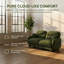 Canapé modulaire 3 places en tissu de chenille plissée, canapé modulaire en L avec repose-pieds, siège en mousse nuage haute densité, accoudoirs arrondis arrondis et 2 coussins décoratifs ronds-850204709