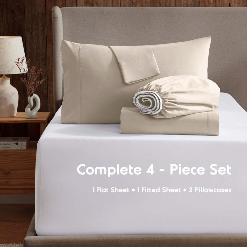 Microfiber Sheet Set, Cream, California King