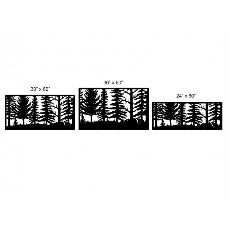 Panneau d'intimité en aluminium découpé au laser Forest, H 36 po x l 60 po x P 0,12 po