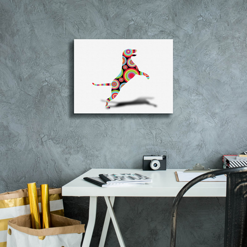«Dog Hello» par Mark Ashkenazi, art mural sur toile, H 12 po x l 16 po x P 0,75 po