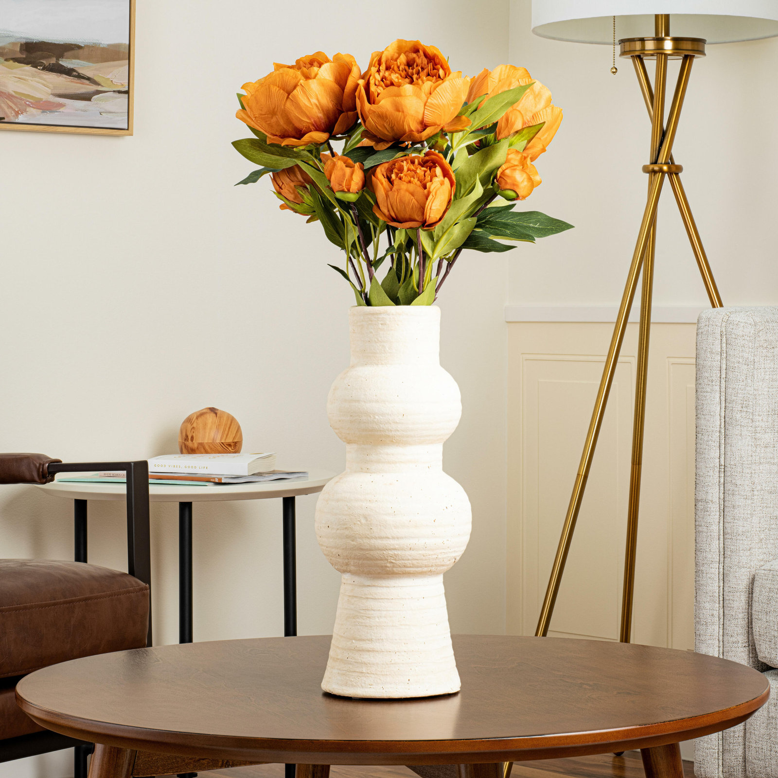 Peony Floral Stems, Coffee