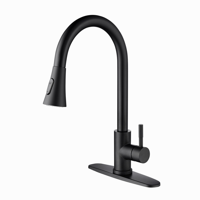 Robinet de cuisine avec douchette extractible, Noir mat
