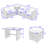 6-Piece Outdoor Sectional Sofa Set with Adjustable Backrests, Spacious Storage and Glass-Top Table-1811011890