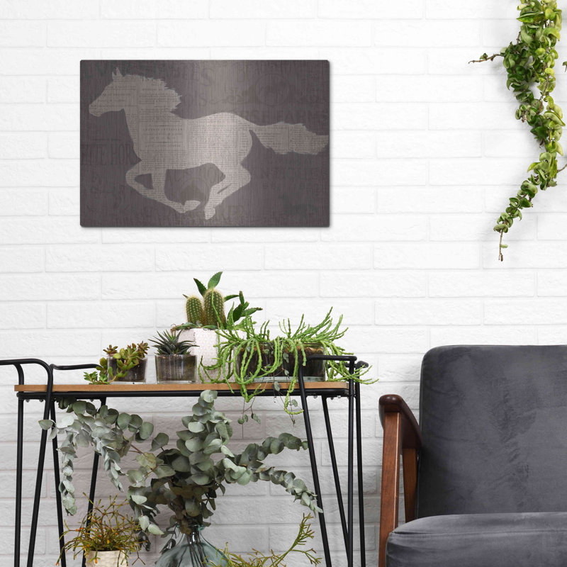«Equine I» par James Wiens, art mural en métal, H 12 po x l 16 po