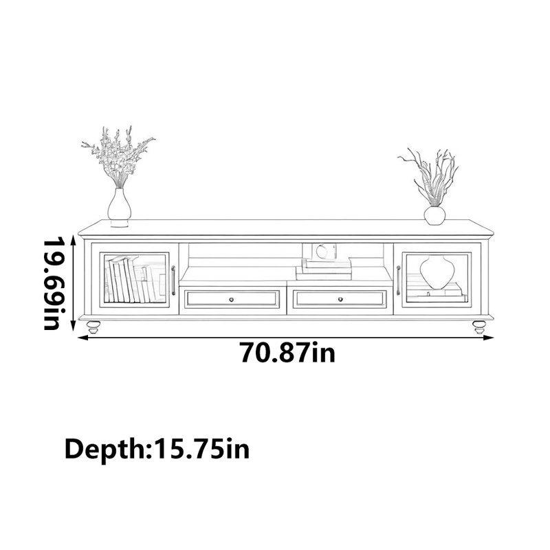 Meuble télé simple, 70.87"