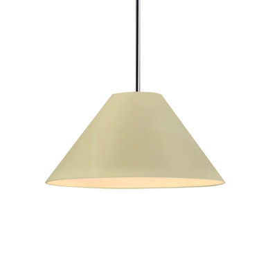 Radiance - Avola 1-Light Pendant - Muted Yellow - Matte Black - 15"W x 7.25"H - Replaceable Bulb - Rigid Stem