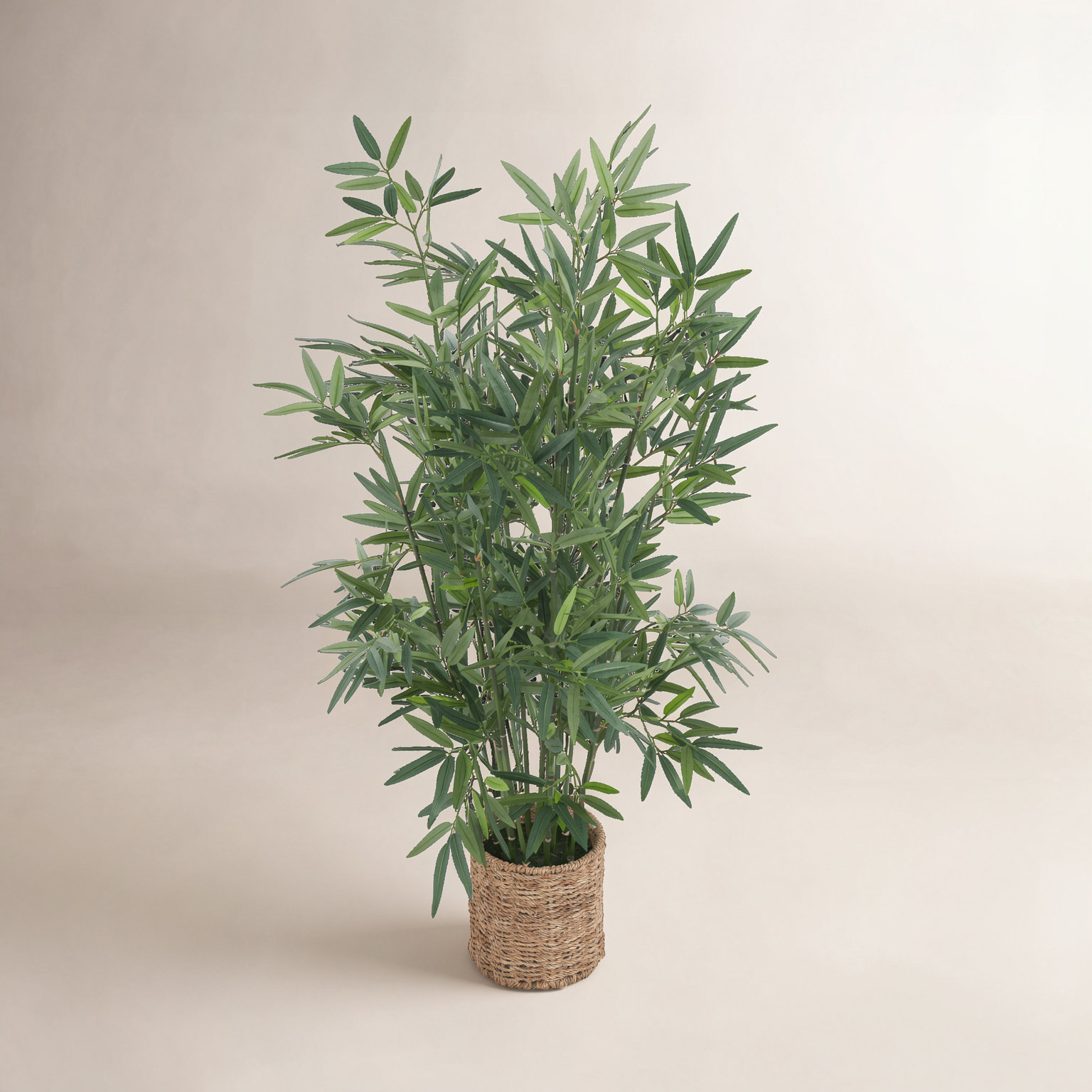 Bamboo Tree in Planter, Green, 40" H x 27" W x 27" D