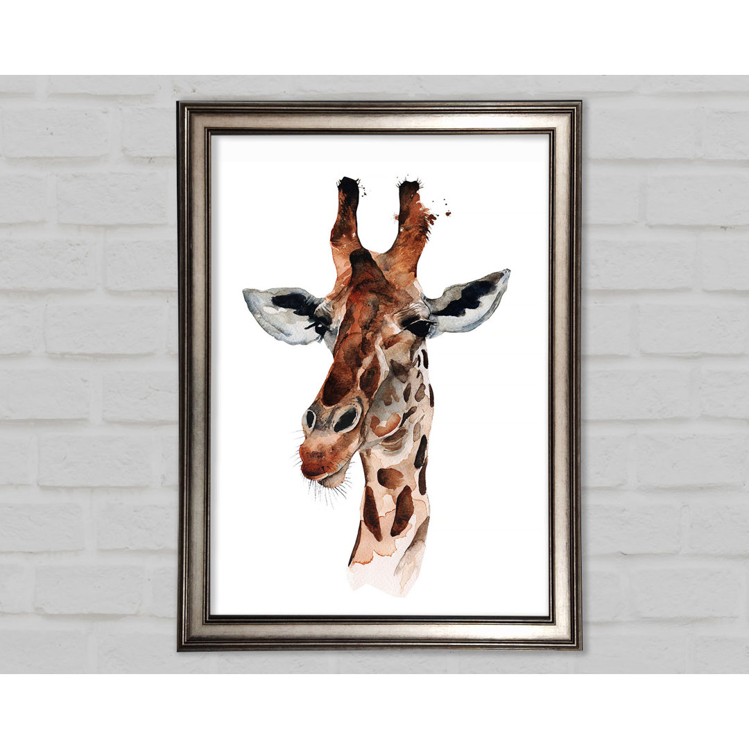 Neugierige Giraffe Gerahmter Druck