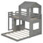 Lit superposé en bois, lit mezzanine avec maisonnette-2103177660