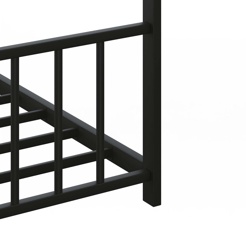 Cadre de lit pour enfant avec bandes lumineuses à DEL, Noir, Double