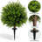 4-Pack 24.5" Artificial Cedar Topiary Ball Trees with Ground Spikes
