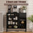 Woven Door Accent Cabinets,with Arched Doors-1313324682
