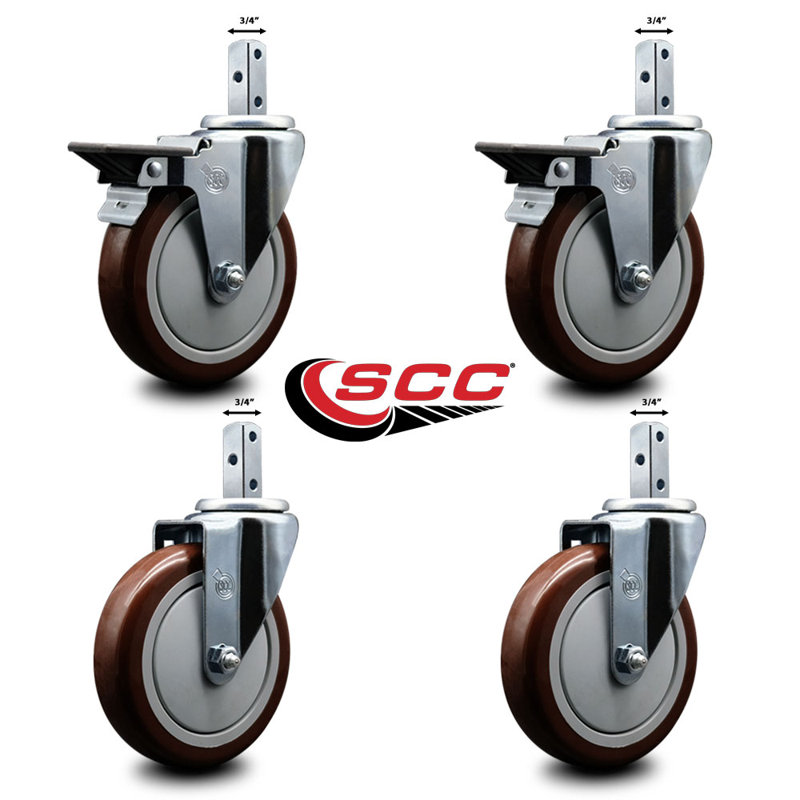 Polyurethane Casters, Maroon