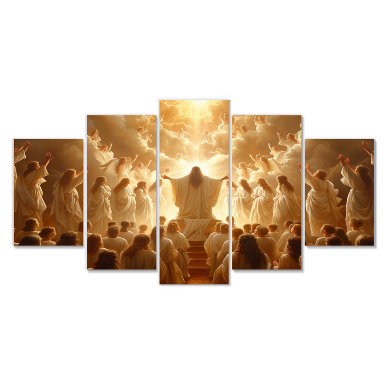 Jaune et blanc, portrait d'un ange, ensemble d'art sur toile