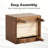Solid Oak Wood Nightstand With 2 Drawers, Mid-Century Modern Bedside Table, Farmhouse Style End Table For Bedroom, Easy Assembly-193251358