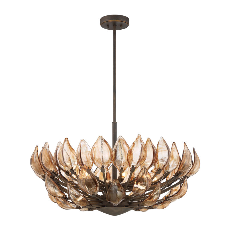 Lustre classique / traditionnel à 8 lumières à intensité variable, 18.5" H x 32.75" W x 32.75" D, 8