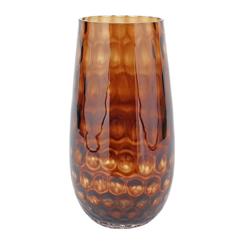Bolla Glass Table Vase, 15" H x 7.25" W x 7.25" D, Tortoise