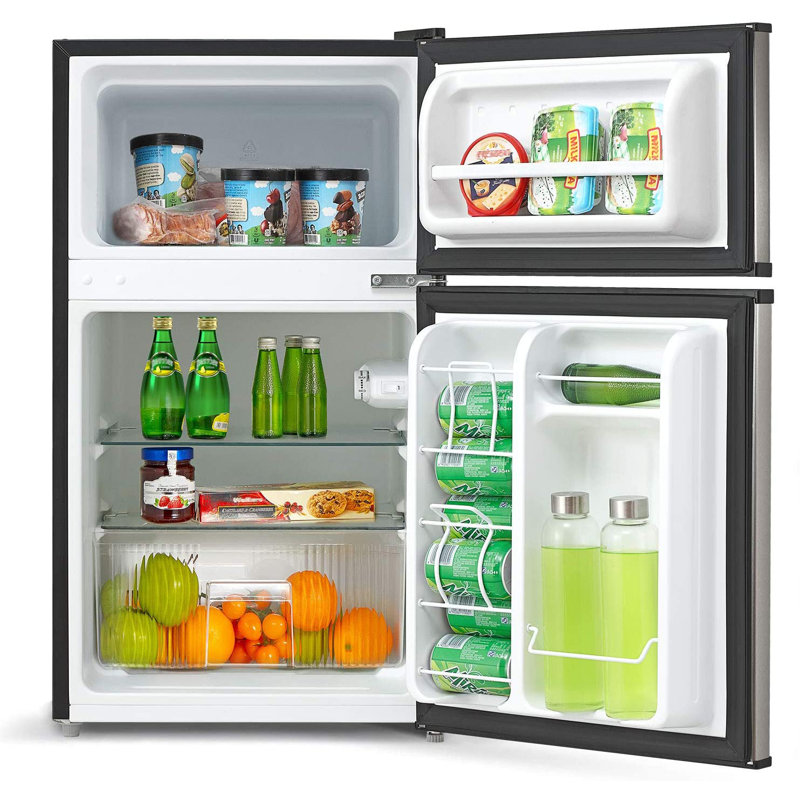 3,1 cu. ft. réfrigérateur compact avec congélateur, Acier inoxydable