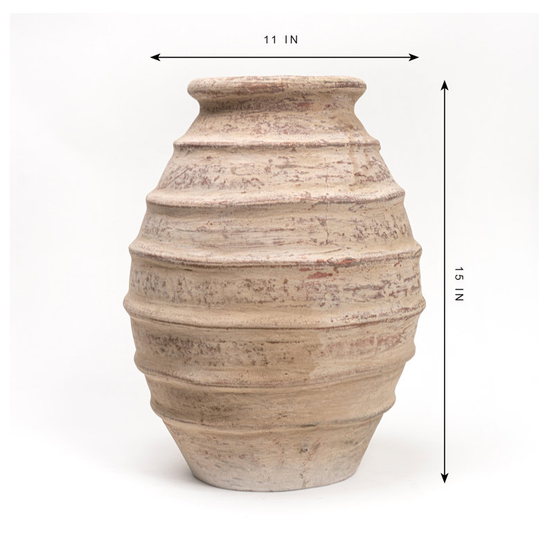 Amritha Earthenware Table Vase, 15" H x 11" W x 11" D