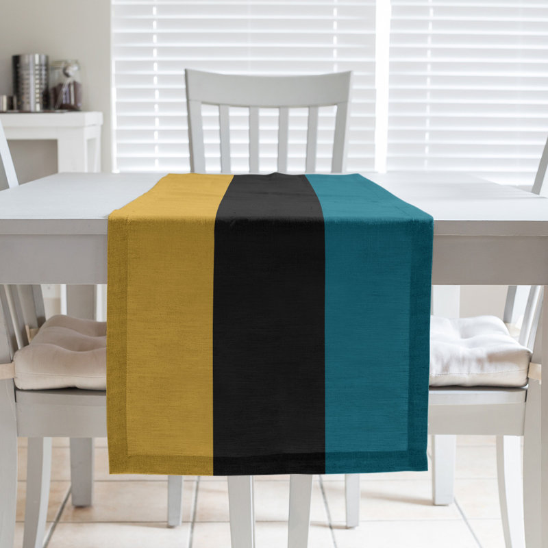 Cleveland Throwback Football Stripes Table Runner, 90" L x 16" W, Cotton Blend