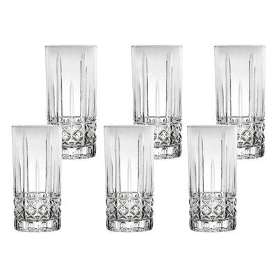 Lorren Home Trends Tall 12 Ounce Drinking Glass-Textured Cut Glass