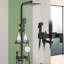 Black Complete Shower System Fixture Wall Mounted Faucet With Rainfall Shower Head