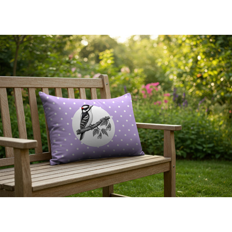 Oreiller réversible intérieur / extérieur Wood Pecker, 20x14, Lavender