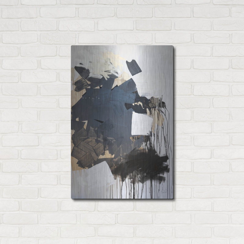 Art mural en métal luxueux «pourquoi régler» par Kent Youngstrom, 24 po x 36 po