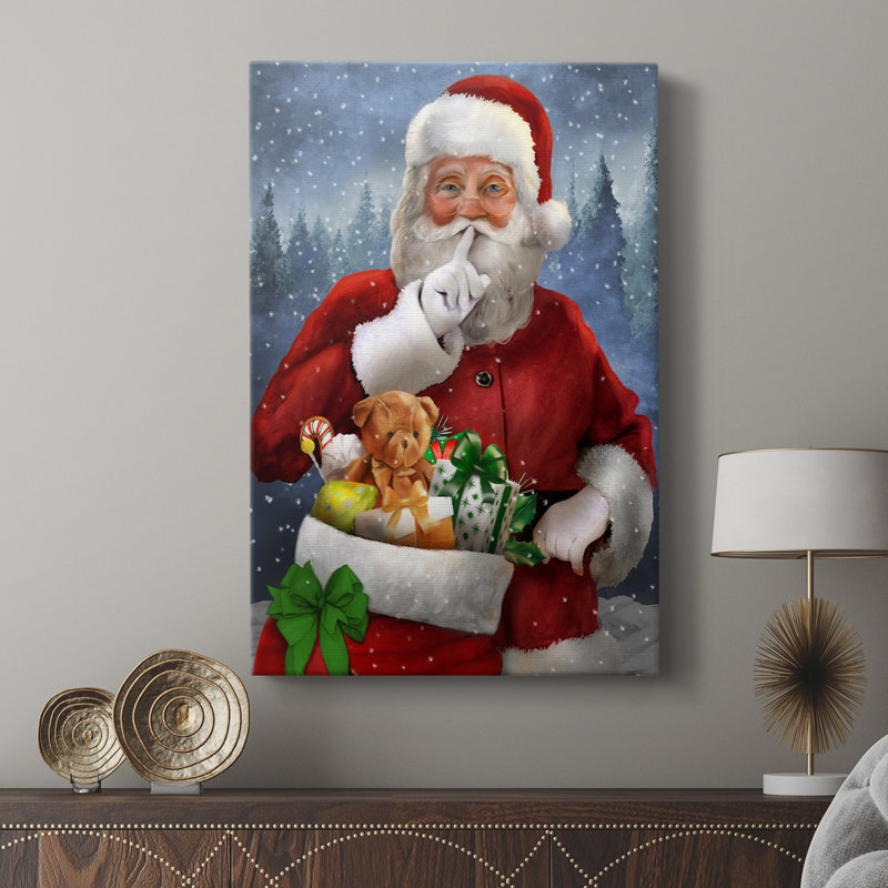 Père Noël tranquille - galerie Cavas sur mesure, H 27 po x l 18 po