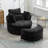 Kenmari 42.3" W Slipcovered Swivel Barrel Chair and Ottoman-195034251