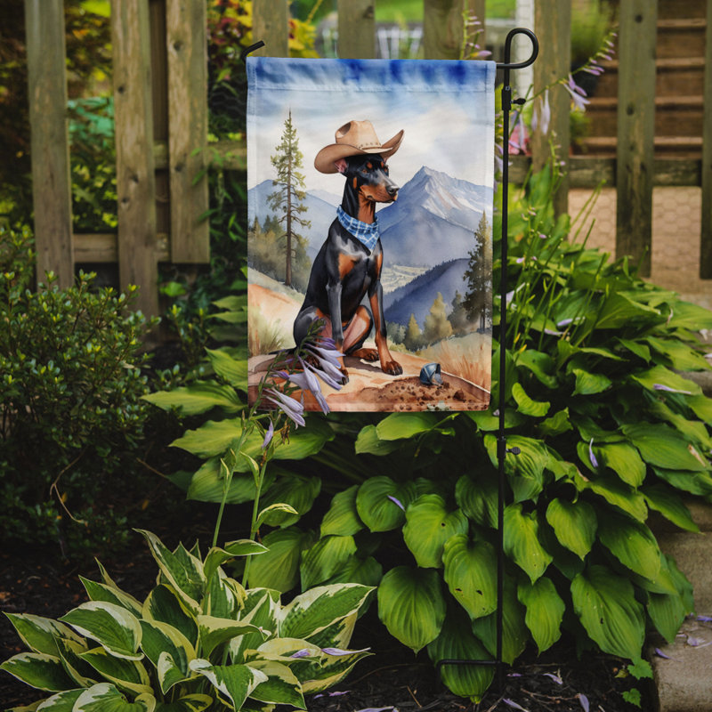 Drapeau Cowboy Welcome Garden, Doberman pinscher