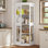 Armoire de coin de 70,1 po de hauteur, armoire de rangement compacte pour la cuisine, la salle à manger et le vestiaire 